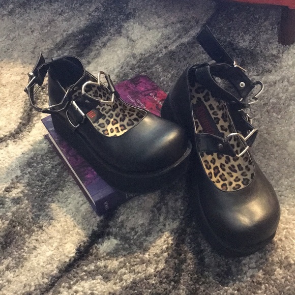 demonia heart buckle mary janes